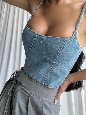 Zcrave Sari denim top NWT